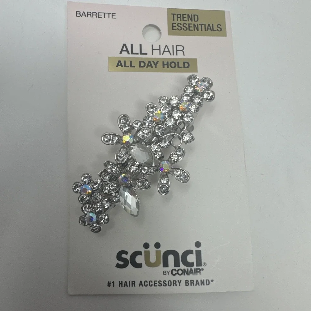 6 Pack Scunci Real Style Fashion Barrette, Studded (5317) R8P8b